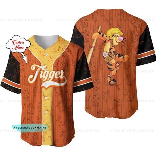 Tigger Baseball Jersey Shirt, Winnie The Pooh Jersey, Tigger Vacay Disney Tigger Jersey