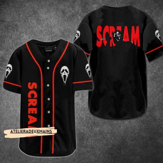 Happy Halloween Horror The Ghostface Scream Baseball Jersey Shirt, Funny Ghostface Shirt