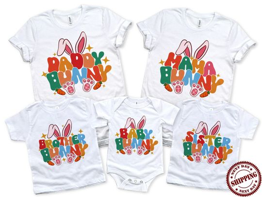Bunny Family Easter Shirt, Personalized Easter Bunny Shirt, Family Matching Shirt