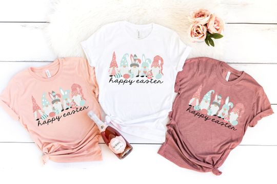Happy Easter, Easter Gnomes Shirt, Easter Gnomes Cute Bunny Shirt, Gnomes Easter Shirt