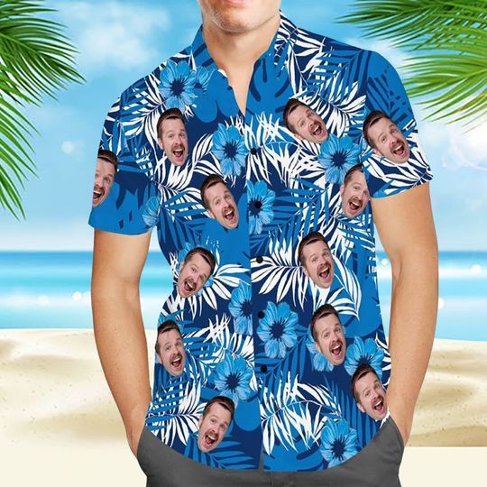 Custom Hawaiian Shirts Flowers and Leaves Design