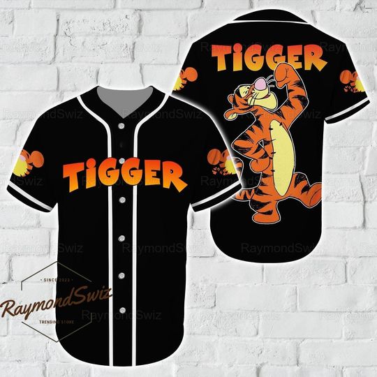 Tigger Shirt, Tigger Jersey Shirt, Winnie The Pooh Jersey, Tigger Baseball Jersey