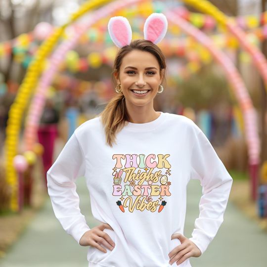 Thick Thighs Easter Vibes Sweatshirt