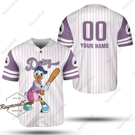 Daisy Duck Baseball Jersey, Daisy Duck Baseball Shirt, Disney Duck Jersey Shirt