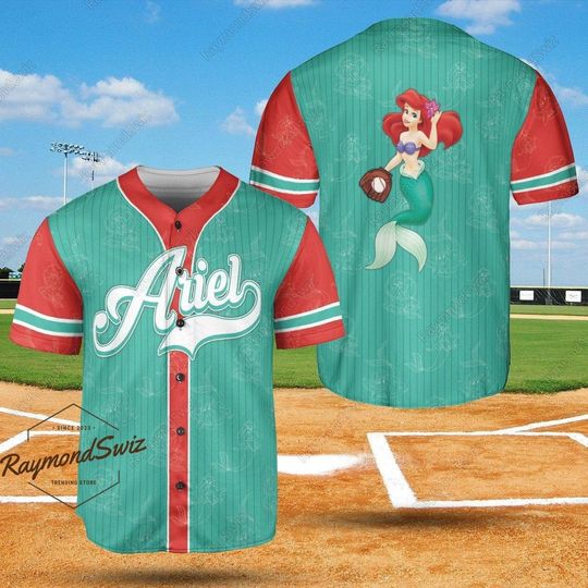 Ariel Baseball Jersey, Disney Ariel Baseball Shirt, Ariel Princess Baseball Jersey