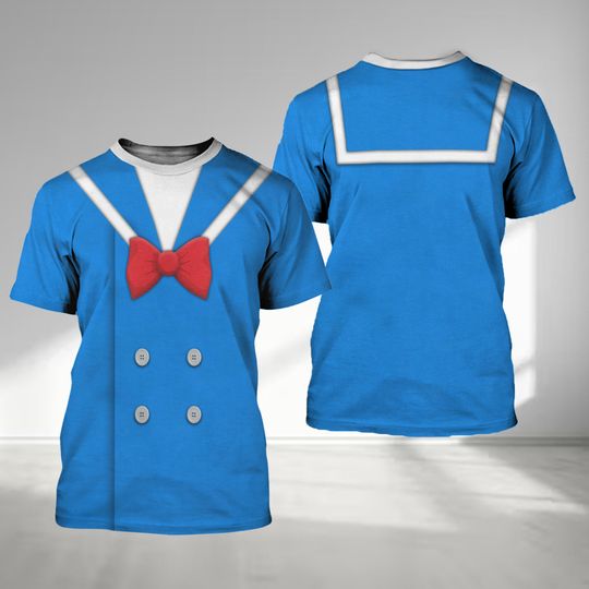 Duck Unisex Shirt, Animated Duck Blue Suit 3D Shirt