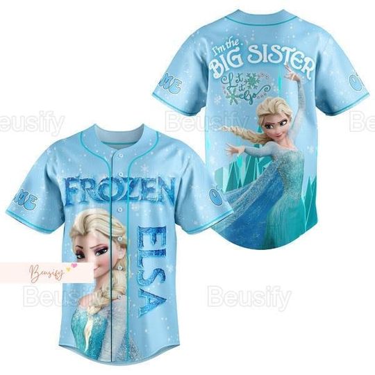 Custom Elsa Jersey Shirt, I'm The Big Sister Jersey, Princess Elsa Baseball Shirt