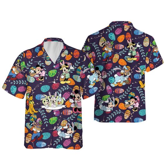 Mickey And Friends Colorful Eggs Happy Easter Day Hawaiian Shirt