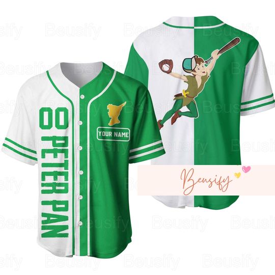 Peter Pan Jersey, Custom Peter Pan Baseball Jersey, Peter Pan Jersey, Personalized Jersey