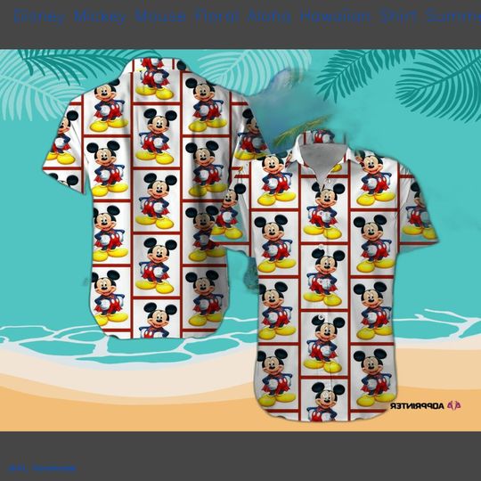 Hawaii Shirt Disney Mickey Mouse Floral Aloha Hawaiian Shirt