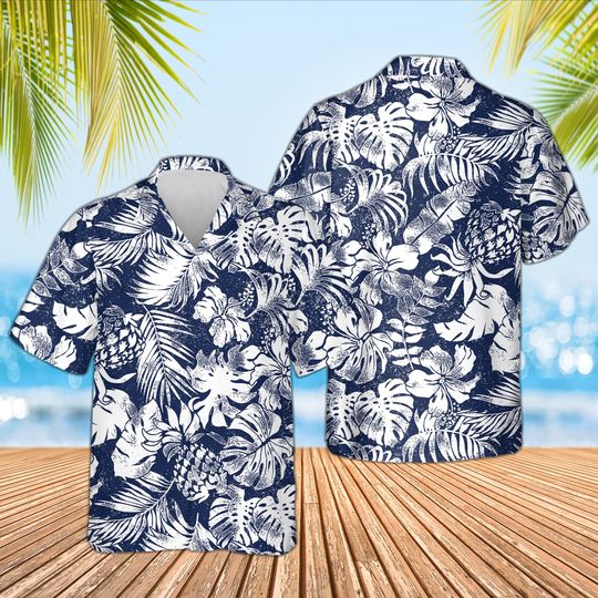Tropical Palm Tree Hawaiian Shirt, Summer Hawaiian Shirt, Tropical Men Shirt
