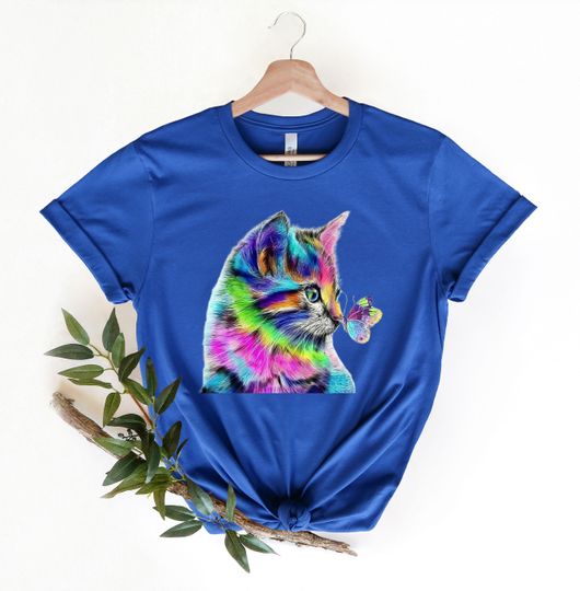 Colorful Cat Shirt, Just a Girl Who Loves Cat Shirt