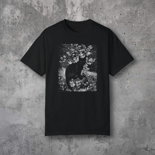 The Witch - Lionel Lindsay Engraving - Black Cat T-shirt