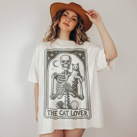 The Cat Lover Tarot Shirt, Cat Skeleton Shirt, Cat Tarot Shirt