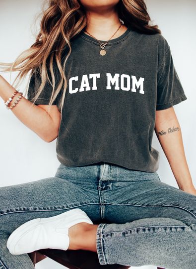Comfort Colors Tee, Cat Mom Shirt, New Cat Mom Shirt