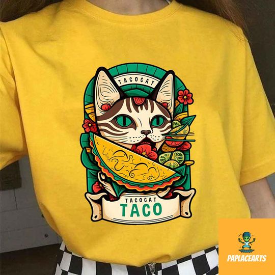 Tacocat T-Shirt, Funny Cinco De Mayo Shirt, Taco Cat Vintage Shirt