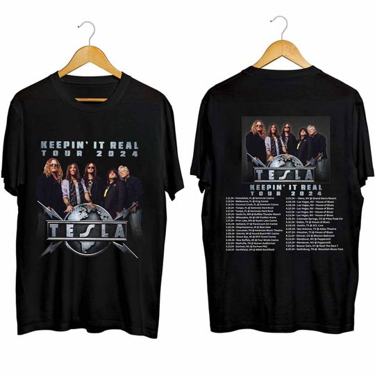 TESLA Band Keepin' It Real U.S. Tour 2024 T Shirt
