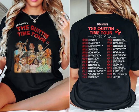 Vintage Zach Bryan The Quittin Time Tour 2024 Shirt,New Album Tee Gift Fan