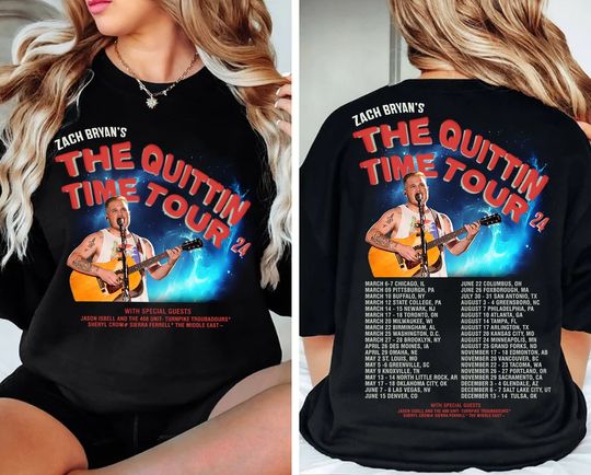 Zach Bryan The Quittin Time Tour 2024 Shirt, Love Country Music Singer