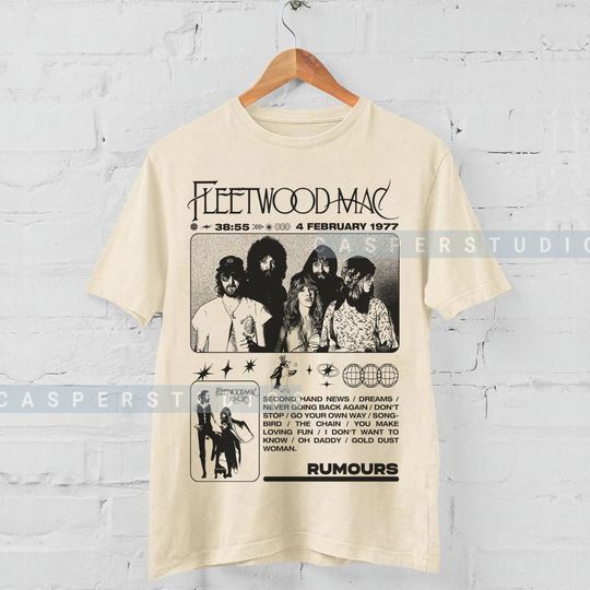 Fleetwood Mac Rumours 1977 tshirt , retro Fleetwood Mac T-Shirt
