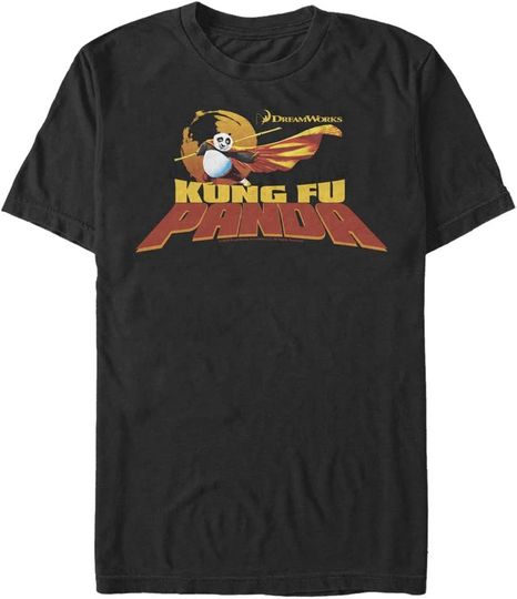 Kung Fu Panda Po and Logo Men's Tops Short Sleeve Tee Shirt