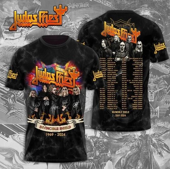Judas Priest Invincible Shield Concert 2024 US Tour 3D T-Shirt