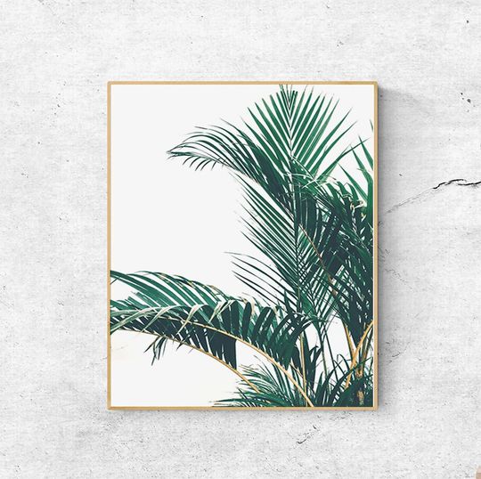 Large Printable Palm Leaf Poster For Living Room, Bedroom And Nursery Decor