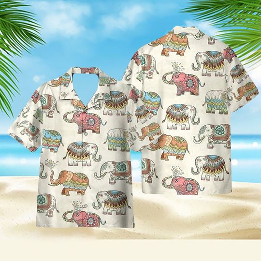 Mandala Elephants India Style 3D Hawaiian Shirt