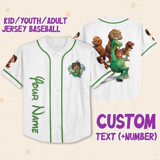 Personalized The Good Dinosaur Disney Baseball Jersey, Disney Jersey