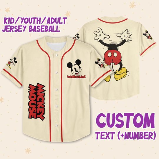 Personalized Mickey Mouse Disney Baseball Jersey, Disney Jersey