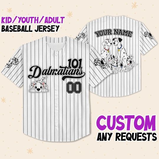Personalized 101 Dalmatians Disney Baseball Jersey, Disney Jersey