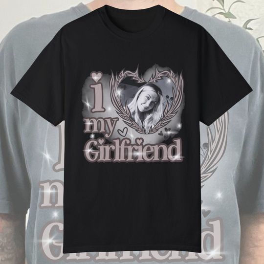 Vintage Girlfriend Shirt, love My Girlfriend Tee, Custom Photo Valentine Shirt