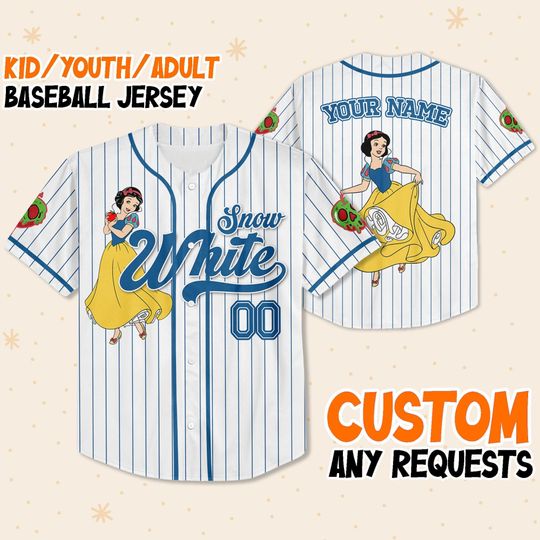 Personalized Disney Princess Snow White Simple Baseball Jersey