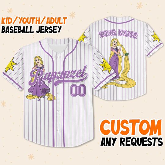 Personalized Disney Princess Rapunzel Tangled Simple Baseball Jersey