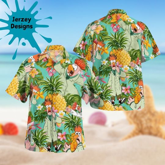 The Muppets Hawaiian Shirt, Disney Button Up Shirt, Disney Aloha Shirt
