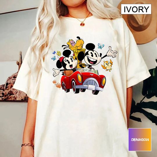 Disney Mickey And Friend Drive A Car Shirt