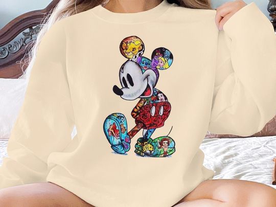 Disney Mickey Mouse Sweatshirt, Mickey Mouse Pose Sweatshirt, Disney Sweatshirt