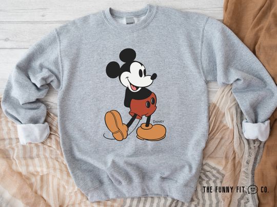 Disney Classic Mickey Sweatshirt, Mickey Mouse Sweatshirt, Disney Mickey Mouse Sweatshirt