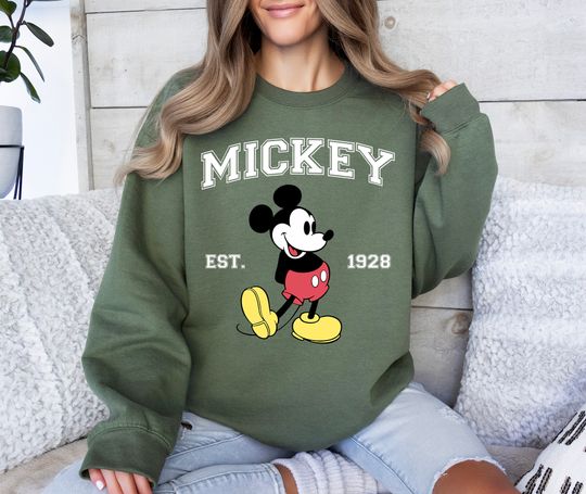Mickey Est 1928 Sweatshirt, Mickey Mouse Sweatshirt, Cute Mickey Sweatshirt