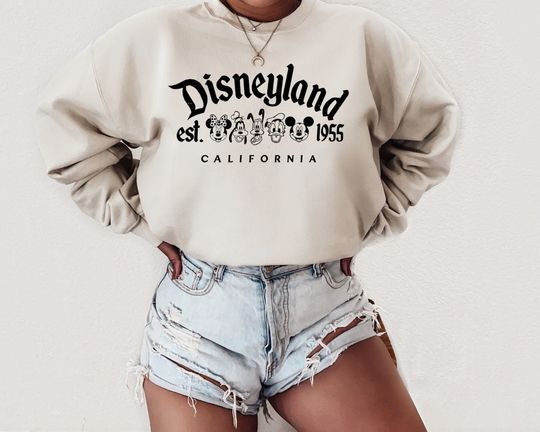 Disneyland sweatshirt, Retro Vintage Disneyland Est 1955 Sweatshirt