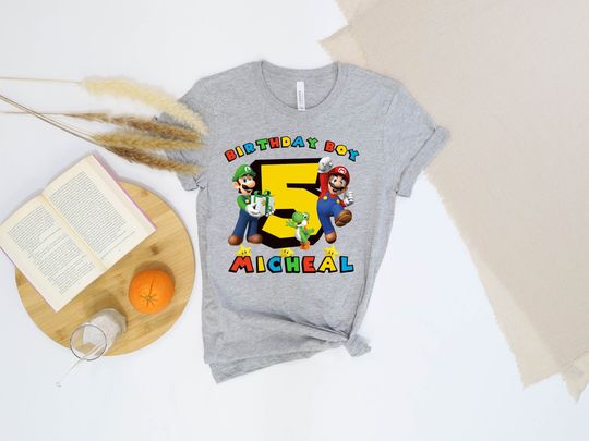 Mario Birthday Custom T Shirt, Super gift, Personalized Family T Shirt