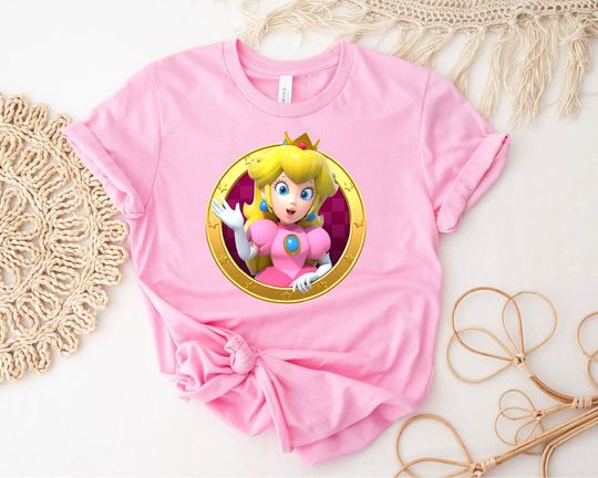 Princess Peach Mario Shirt, Princess Peach Crown Shirt, Mario Peachy T Shirt