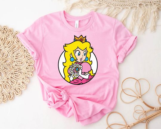 Princess Peach Star Shirt, Princess Peach Crown T Shirt
