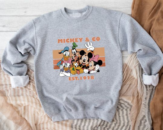 Vintage Mickey & Co 1928 Sweatshirt, Retro Vintage Disney Sweatshirt, Disneyland Sweatshirt