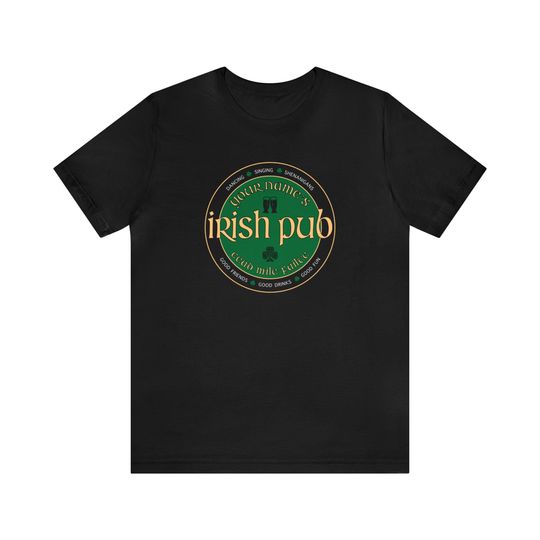 Personalized Irish Pub Custom Irish Name Unisex Jersey Short Sleeve Tee