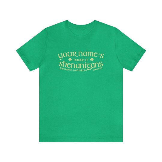 Personalized Irish Pub House O' Shenanigans Unisex Jersey Short Sleeve Tee