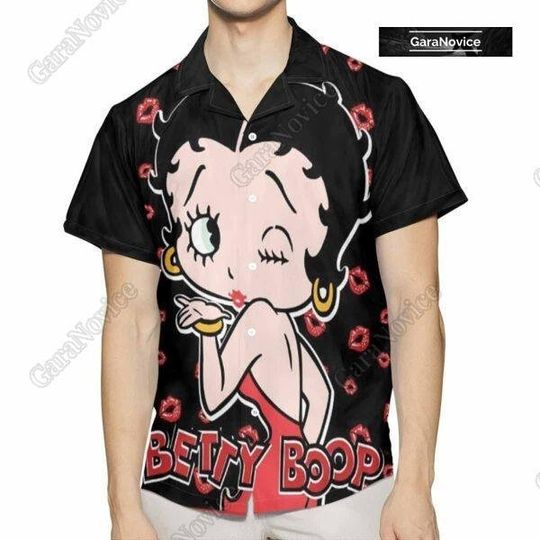 Betty Boop Hawaiian Shirt, Betty Boop With Roses Button Shirt