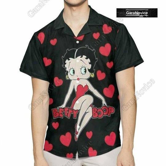 Betty Boop Hawaiian Shirt, Betty Boop Shirt With Hearts
