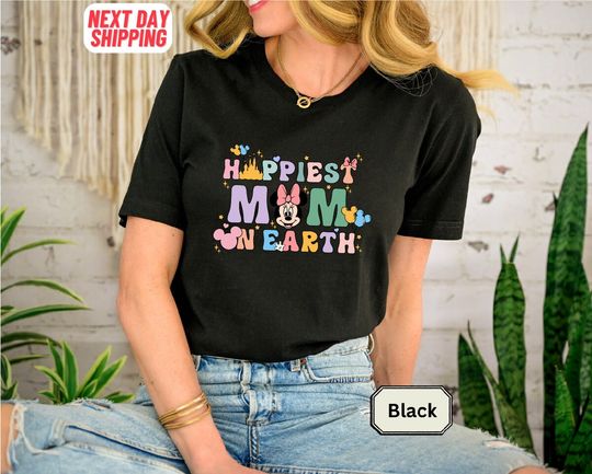 Disney Mama Shirt, Minnie Mouse Mom Shirt, Happiest Mom On Earth Shirt