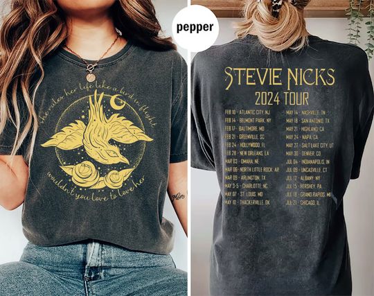 Vintage Stevie Nicks 2024 Tour Shirt, Stevie Nicks Live On Tour 2024